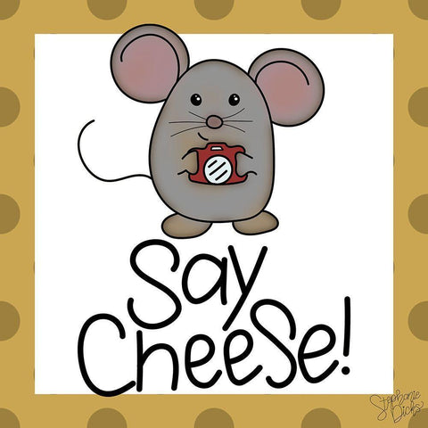 Say Cheese! White Modern Wood Framed Art Print with Double Matting by Dicks, Stephanie