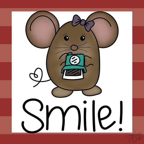 Smile! Black Ornate Wood Framed Art Print with Double Matting by Dicks, Stephanie