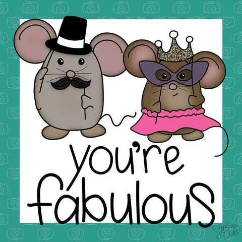 Youre Fabulous Black Modern Wood Framed Art Print with Double Matting by Dicks, Stephanie
