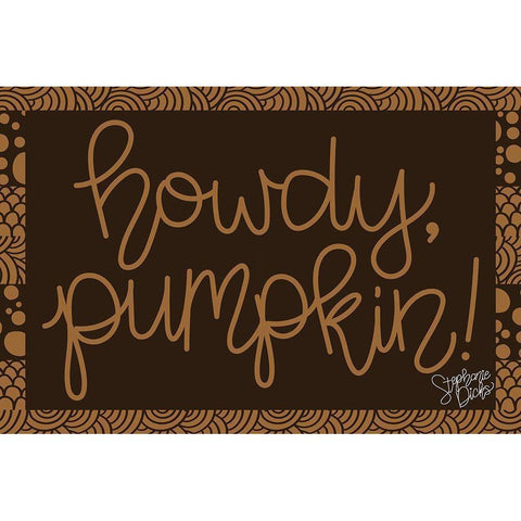 Howdy-Pumpkin Black Modern Wood Framed Art Print by Dicks, Stephanie