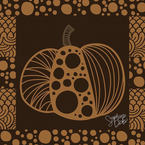 Pumpkin II Black Ornate Wood Framed Art Print with Double Matting by Dicks, Stephanie