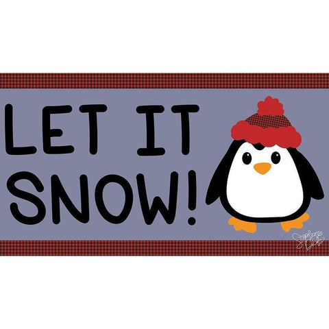 Let It Snow White Modern Wood Framed Art Print by Dicks, Stephanie