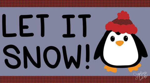 Let It Snow Black Ornate Wood Framed Art Print with Double Matting by Dicks, Stephanie