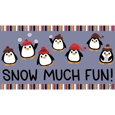 Snow Much Fun! Gold Ornate Wood Framed Art Print with Double Matting by Dicks, Stephanie