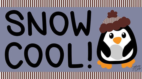 Snow Cool! Black Ornate Wood Framed Art Print with Double Matting by Dicks, Stephanie