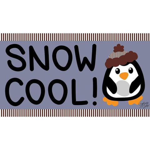 Snow Cool! Black Modern Wood Framed Art Print by Dicks, Stephanie