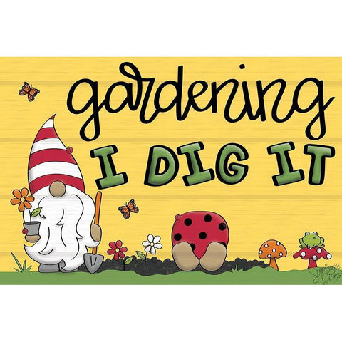 Dig It Gold Ornate Wood Framed Art Print with Double Matting by Dicks, Stephanie