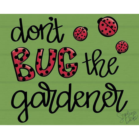 Bug the Gardener Black Modern Wood Framed Art Print with Double Matting by Dicks, Stephanie