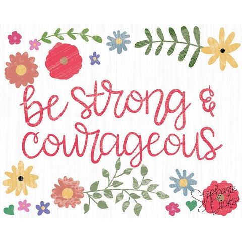 Be Strong Black Modern Wood Framed Art Print by Dicks, Stephanie