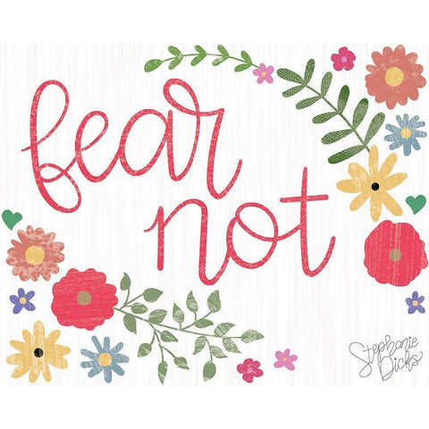 Fear Not Black Modern Wood Framed Art Print with Double Matting by Dicks, Stephanie