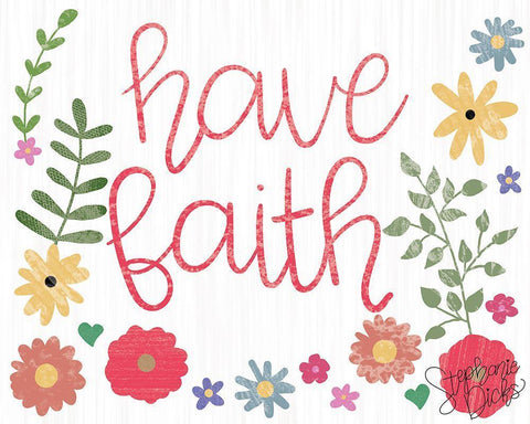 Have Faith White Modern Wood Framed Art Print with Double Matting by Dicks, Stephanie