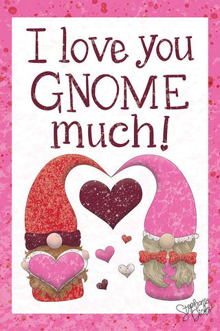 Gnome Much! Black Ornate Wood Framed Art Print with Double Matting by Dicks, Stephanie