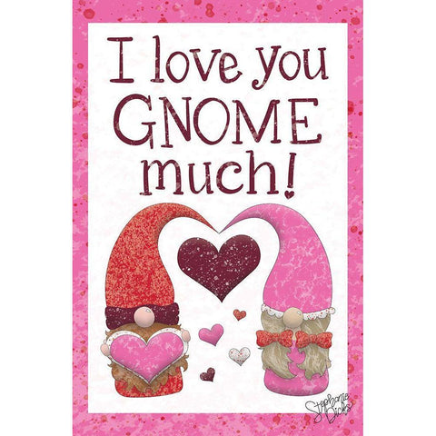 Gnome Much! Black Modern Wood Framed Art Print by Dicks, Stephanie