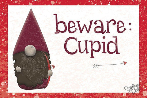 Cupid Black Ornate Wood Framed Art Print with Double Matting by Dicks, Stephanie