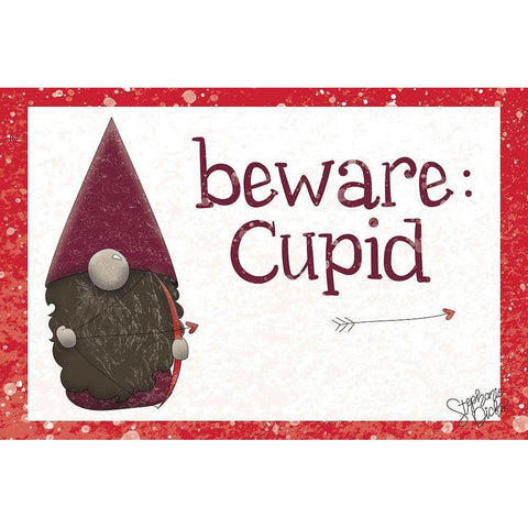 Cupid Black Modern Wood Framed Art Print by Dicks, Stephanie