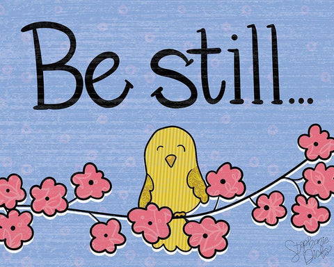 Be Still White Modern Wood Framed Art Print with Double Matting by Dicks, Stephanie