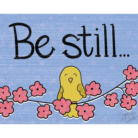 Be Still Black Modern Wood Framed Art Print with Double Matting by Dicks, Stephanie