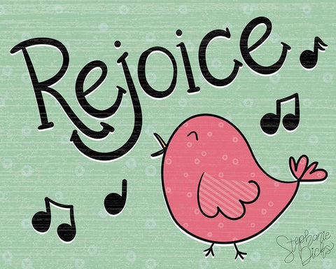 Rejoice Black Ornate Wood Framed Art Print with Double Matting by Dicks, Stephanie