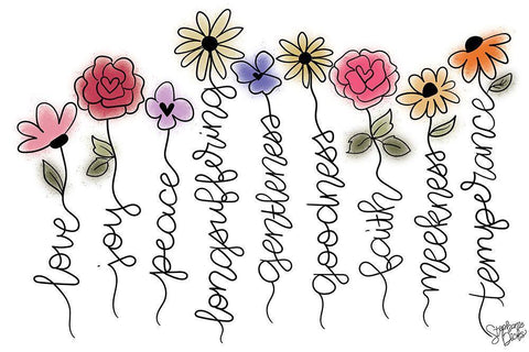 Words of Love White Modern Wood Framed Art Print with Double Matting by Dicks, Stephanie