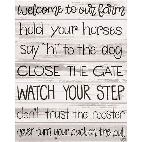 Welcome White Modern Wood Framed Art Print by Dicks, Stephanie