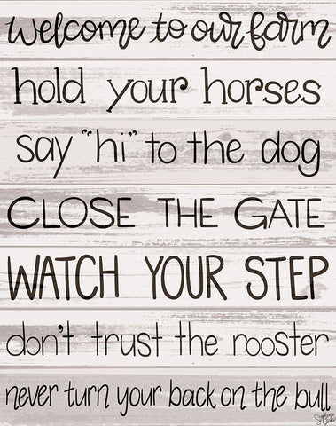 Welcome Black Ornate Wood Framed Art Print with Double Matting by Dicks, Stephanie