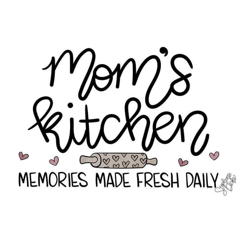 Moms Kitchen White Modern Wood Framed Art Print by Dicks, Stephanie