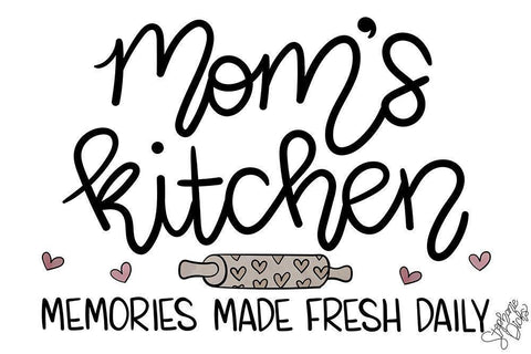Moms Kitchen White Modern Wood Framed Art Print with Double Matting by Dicks, Stephanie