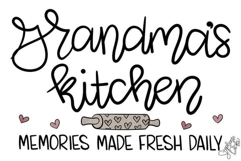 Grandmas Kitchen Black Ornate Wood Framed Art Print with Double Matting by Dicks, Stephanie