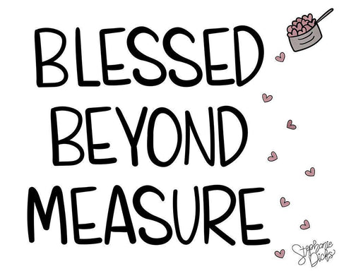 Blessed Beyond White Modern Wood Framed Art Print with Double Matting by Dicks, Stephanie