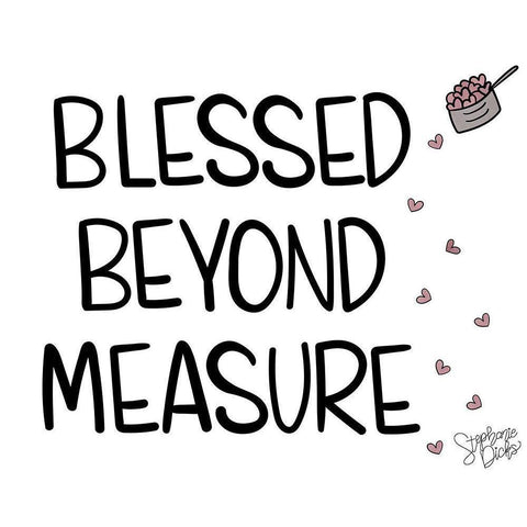 Blessed Beyond White Modern Wood Framed Art Print by Dicks, Stephanie