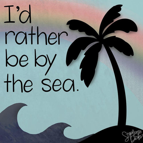 By the Sea Black Ornate Wood Framed Art Print with Double Matting by Dicks, Stephanie