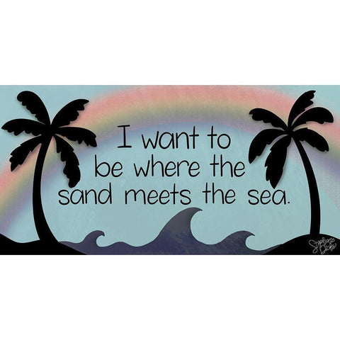 Sand Meets the Sea Gold Ornate Wood Framed Art Print with Double Matting by Dicks, Stephanie