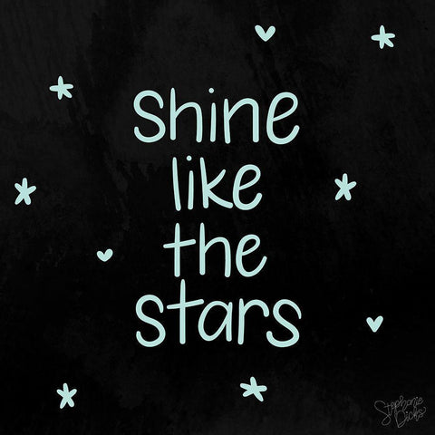 Shine Like the Stars White Modern Wood Framed Art Print by Dicks, Stephanie