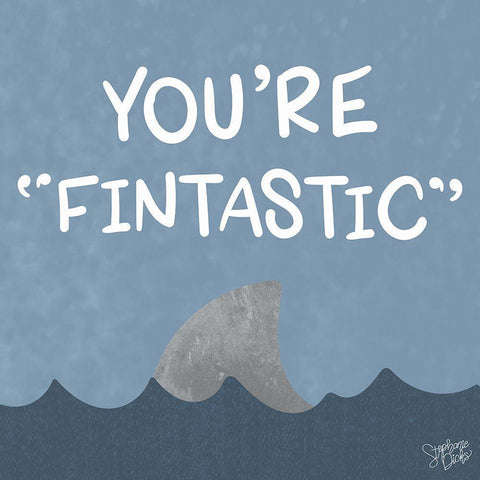 Fintastic Black Modern Wood Framed Art Print with Double Matting by Dicks, Stephanie