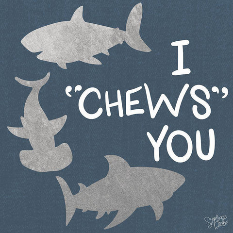 I Chews You Gold Ornate Wood Framed Art Print with Double Matting by Dicks, Stephanie