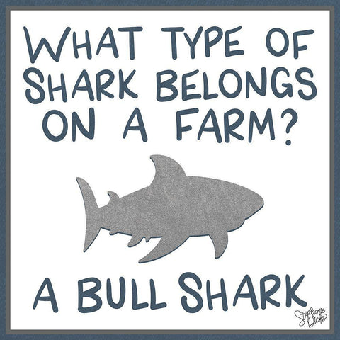 Bull Shark Black Ornate Wood Framed Art Print with Double Matting by Dicks, Stephanie