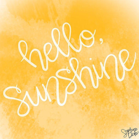 Hello-Sunshine White Modern Wood Framed Art Print with Double Matting by Dicks, Stephanie