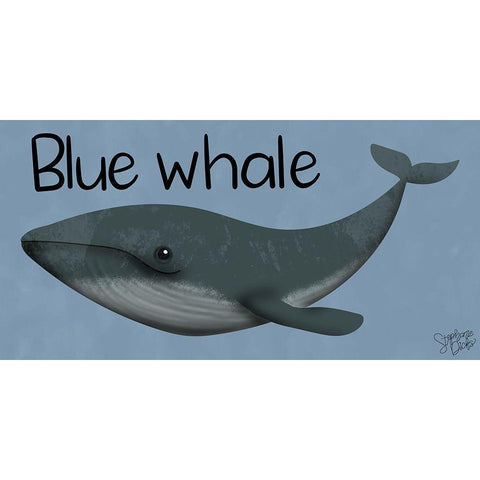 Blue Whale Gold Ornate Wood Framed Art Print with Double Matting by Dicks, Stephanie