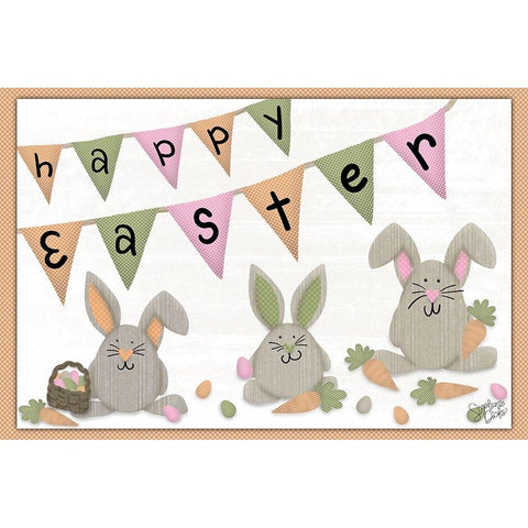 Happy Easter Gold Ornate Wood Framed Art Print with Double Matting by Dicks, Stephanie