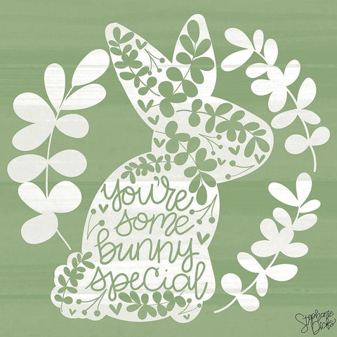 Special Bunny Gold Ornate Wood Framed Art Print with Double Matting by Dicks, Stephanie