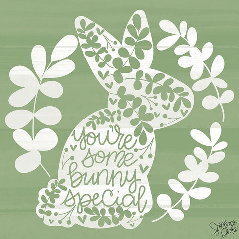 Special Bunny Black Ornate Wood Framed Art Print with Double Matting by Dicks, Stephanie