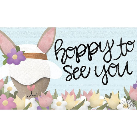 Hoppy to See You Gold Ornate Wood Framed Art Print with Double Matting by Dicks, Stephanie