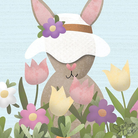 Easter Bunny II Black Modern Wood Framed Art Print by Dicks, Stephanie