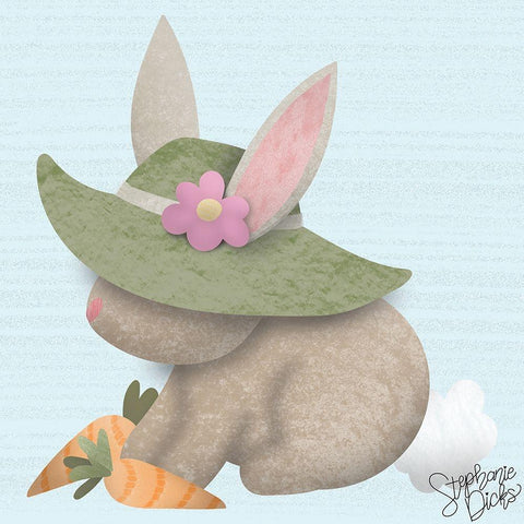 Easter Bunny II Gold Ornate Wood Framed Art Print with Double Matting by Dicks, Stephanie