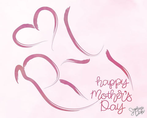Mothers Day White Modern Wood Framed Art Print with Double Matting by Dicks, Stephanie