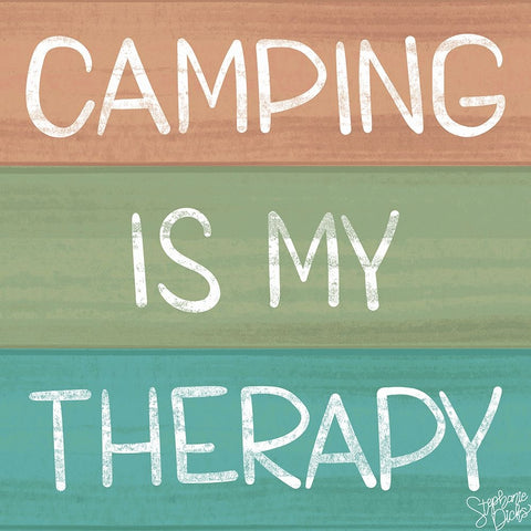 Camp Therapy Black Ornate Wood Framed Art Print with Double Matting by Dicks, Stephanie