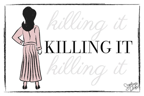 Killing It Black Ornate Wood Framed Art Print with Double Matting by Dicks, Stephanie