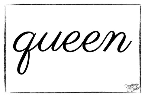 Queen White Modern Wood Framed Art Print with Double Matting by Dicks, Stephanie