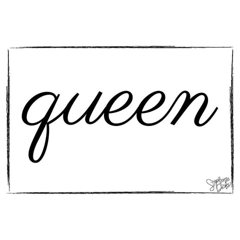Queen White Modern Wood Framed Art Print by Dicks, Stephanie
