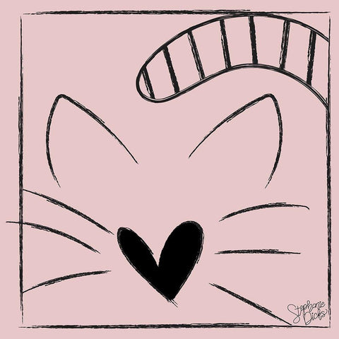 Kitten Black Modern Wood Framed Art Print by Dicks, Stephanie